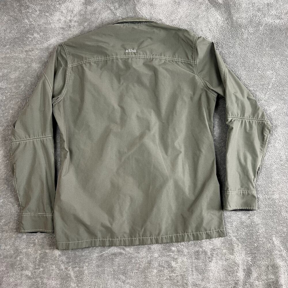 Kuhl Long Sleeve Button Down Shirt Mens M Eluxur Green/Gray Performance - Picture 7 of 10